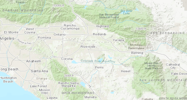 Map of Riverside County