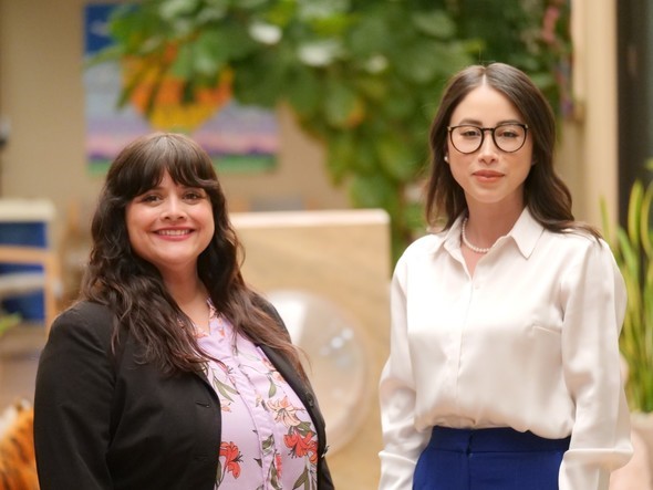 Cutline: Denise Bowman, Director of Forensic Services and Victim Advocacy, and Araceli Martinez, Clinical Programs and Outreach Director, at Barbara Sinatra Children’s Center in Rancho Mirage.