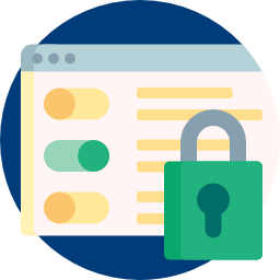 Webpage and padlock illustration