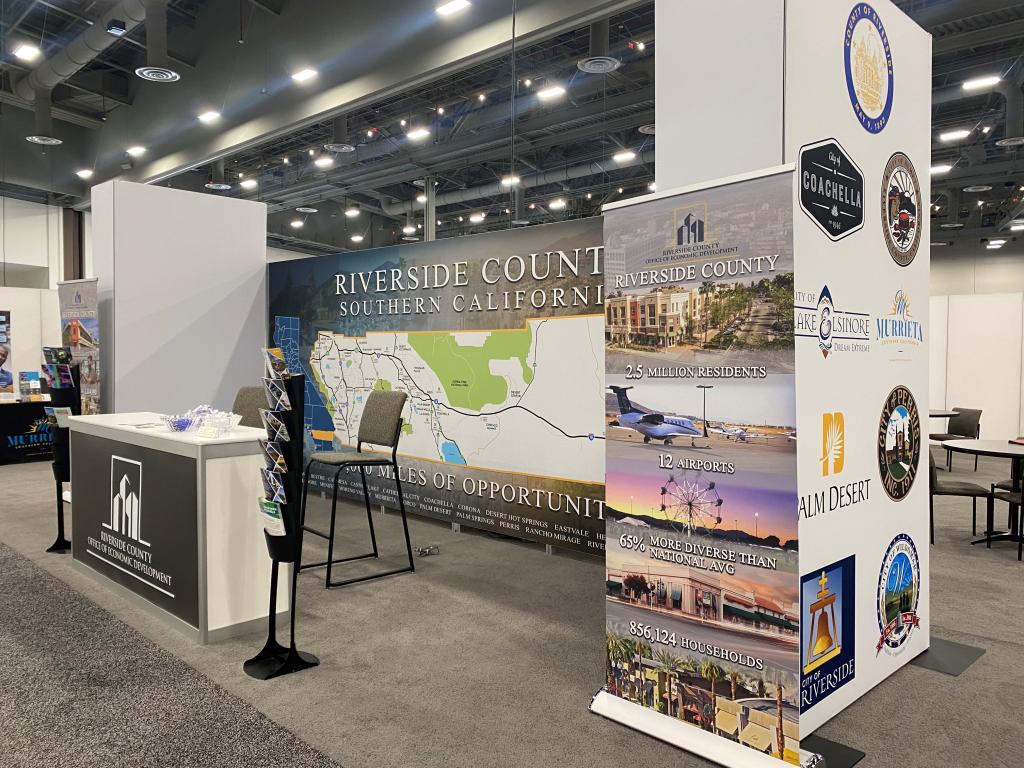 Booth front at a business expo